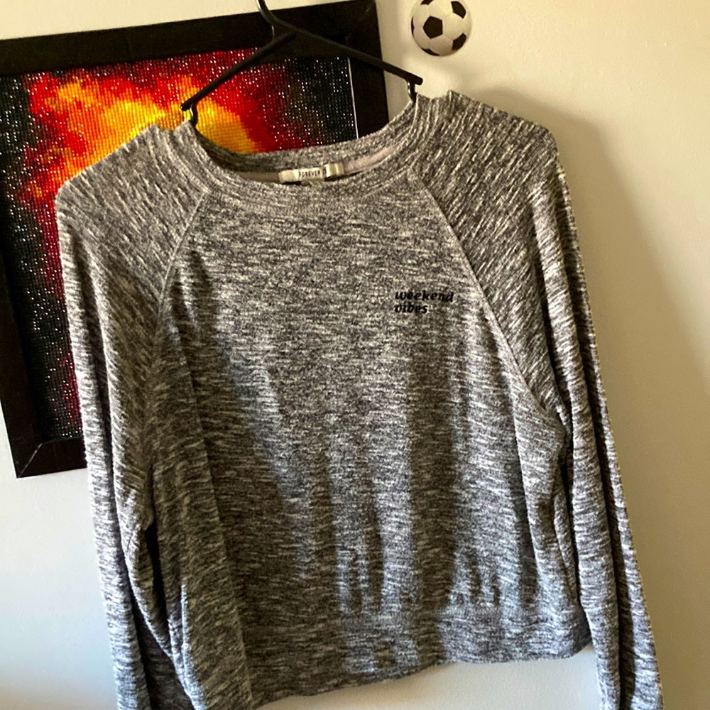 Long sleeve cropped tee, small